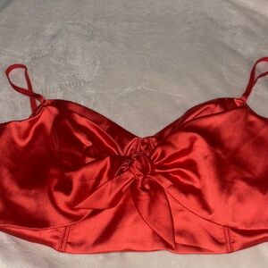 Elegant Red Satin Bralette top